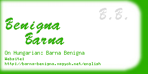 benigna barna business card